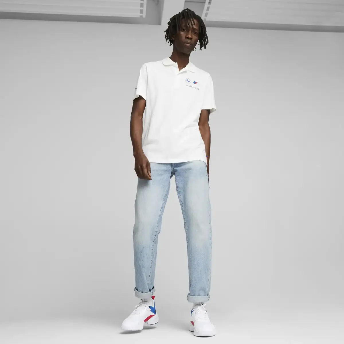 PUMA BMW MMS ESS Polo Beyaz Erkek Polo T-Shirt
