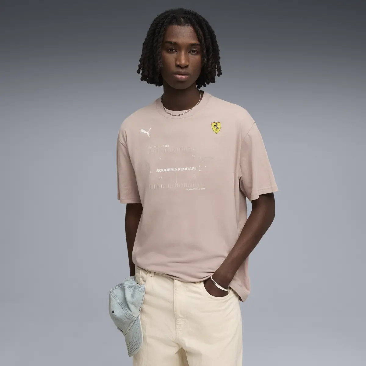 PUMA Ferrari Premium TEE Bej Erkek T-Shirt