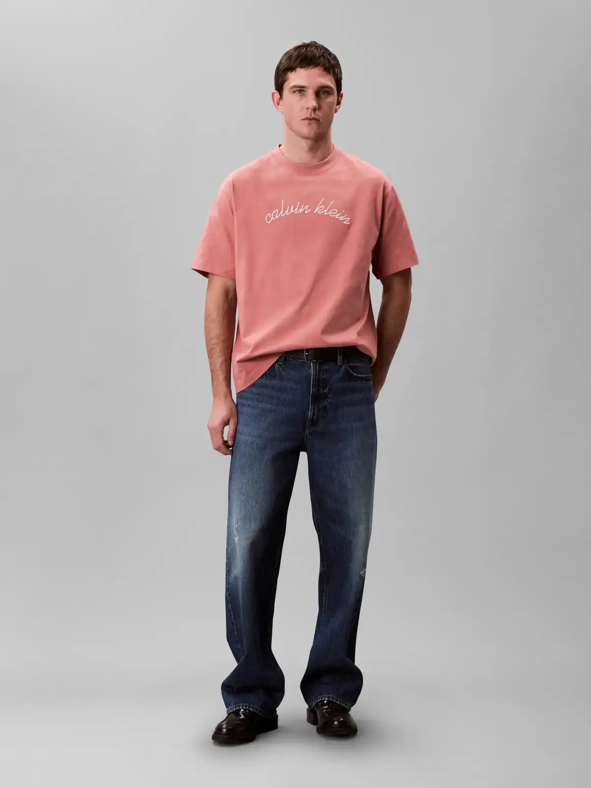 Calvin Klein SS CENTER CHAIN STIT, GNQ Pembe Erkek T-Shirt