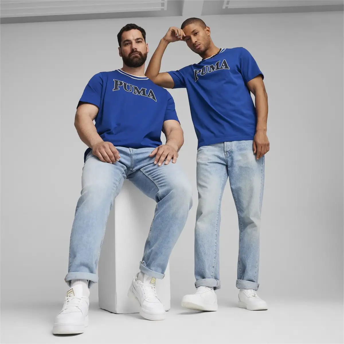 Puma SQUAD Big Graphic Tee Mavi Erkek T-Shirt