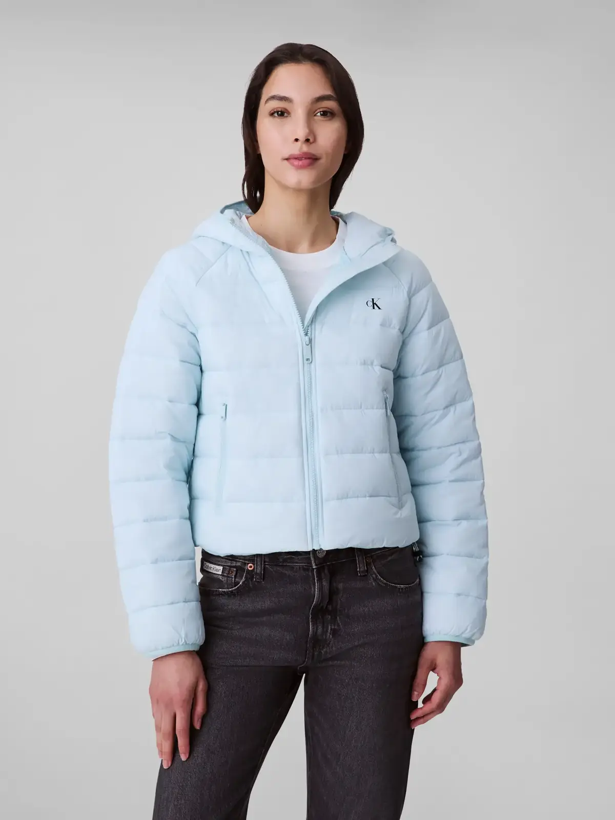 Calvin Klein LIGHTWEIGHT QUILTED, XE2 Mavi Kadın Mont