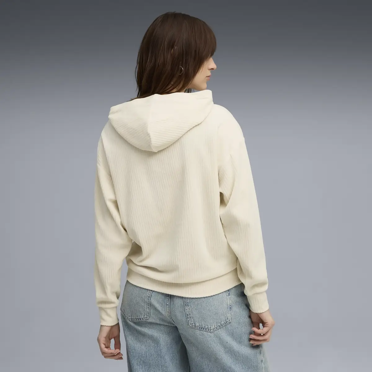 Puma ESS ELEVATED Velour Hoodie Krem Kadın Hoodie