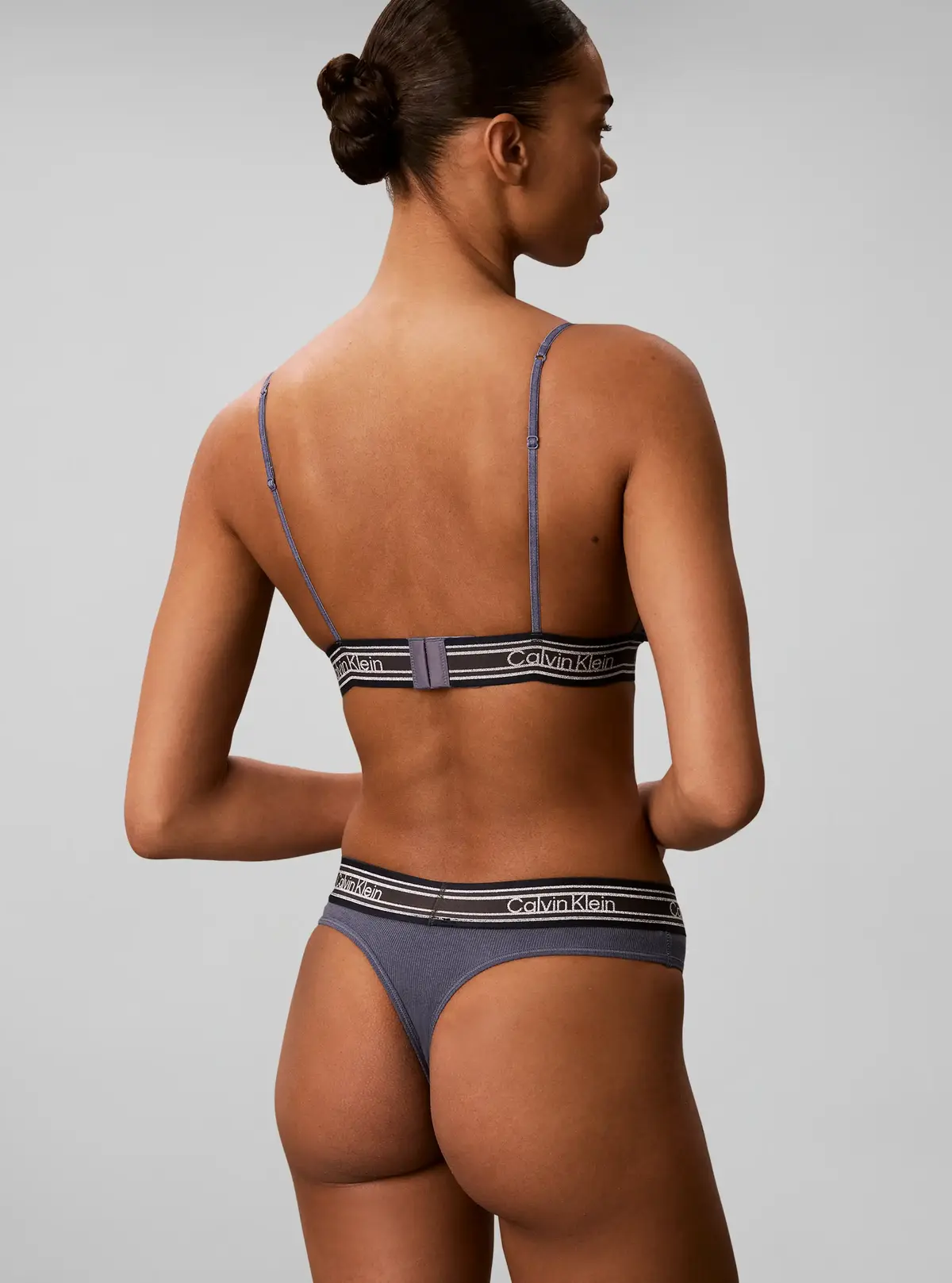 Calvin Klein LIGHTLY LINED TRIANG Gri Bikini Üst