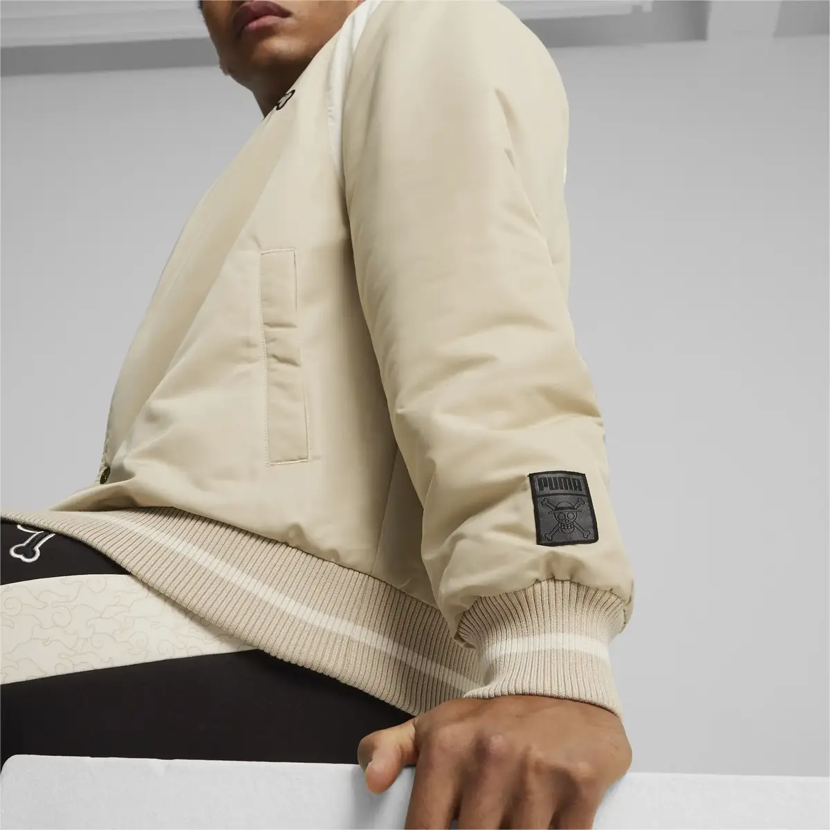 Puma X ONE PIECE Varsity Jacket WV Bej Erkek Sweatshirt