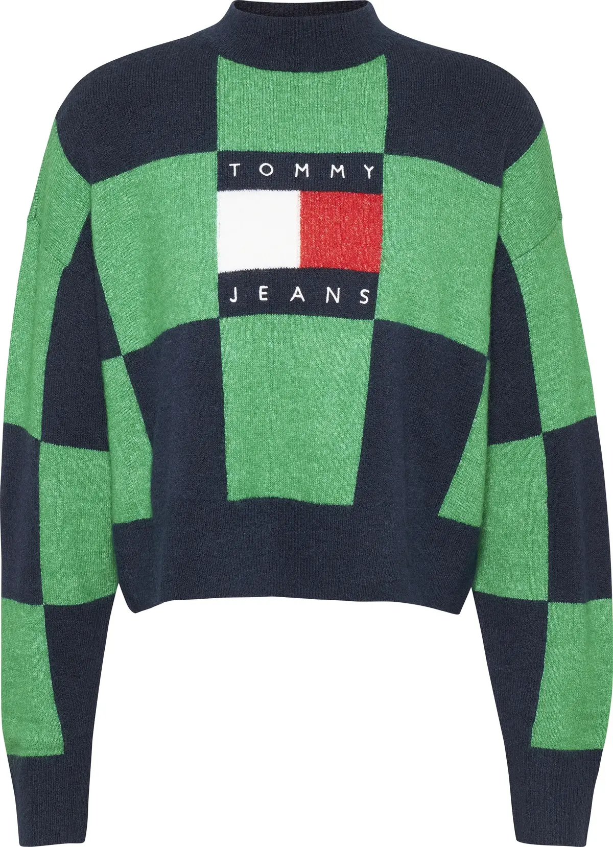 Tommy Hilfiger TJW RLXD CHECKER FLA Kadın Yeşil Kazak