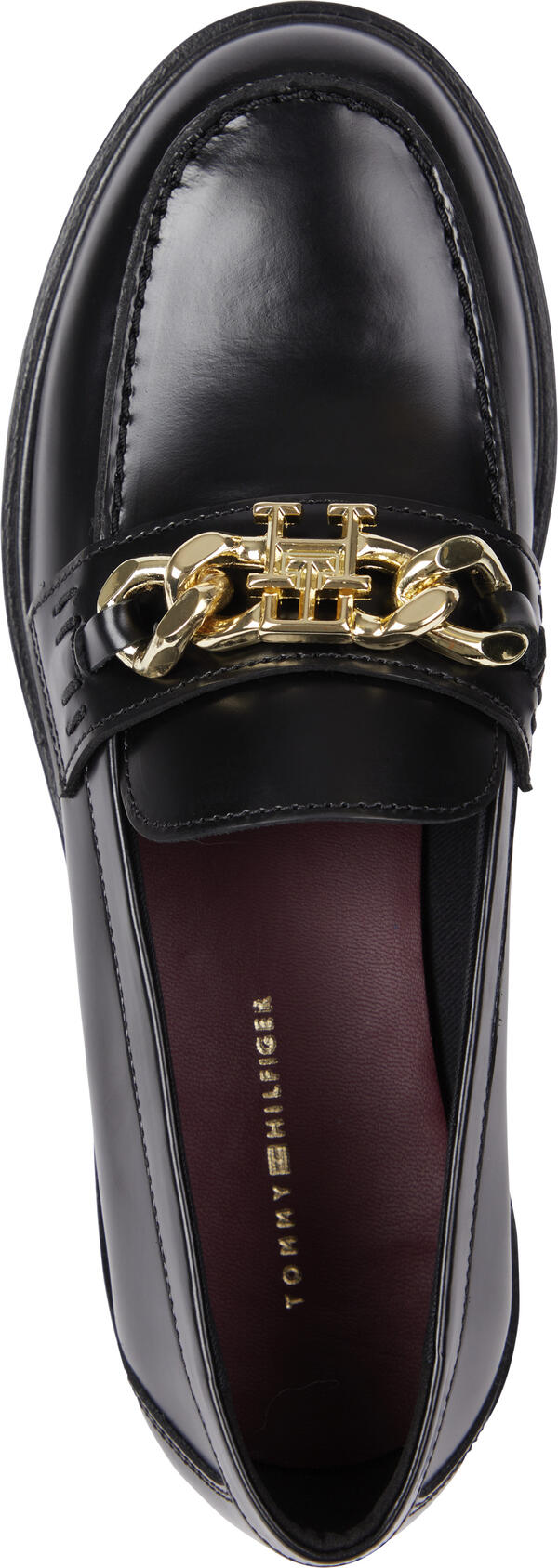 Tommy Hilfiger TH CHAIN LOAFER Kadın Siyah Ayakkabı