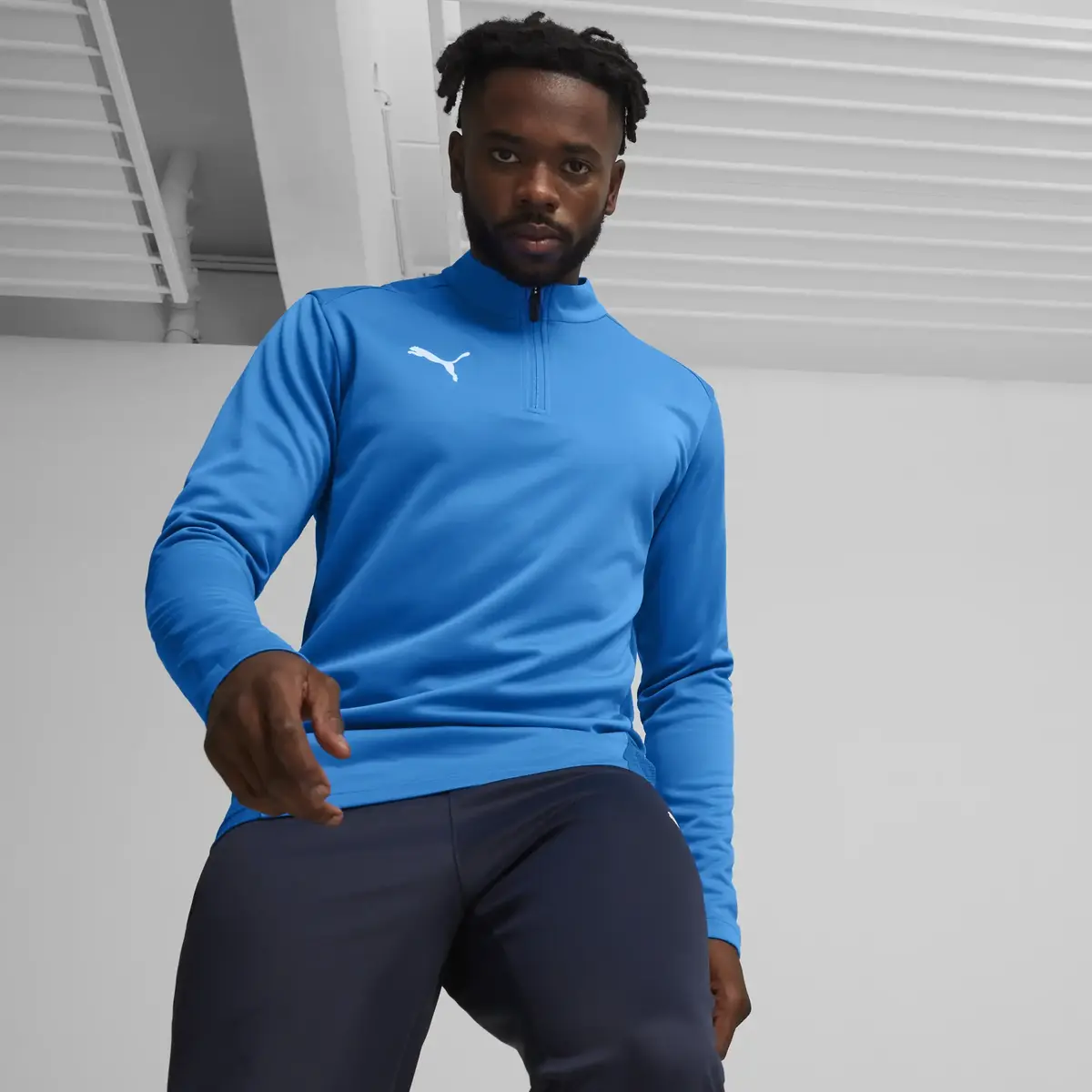 Puma teamGOAL Training 1/4 Zip To Mavi Erkek Fermuarlı Antrenman Üstü