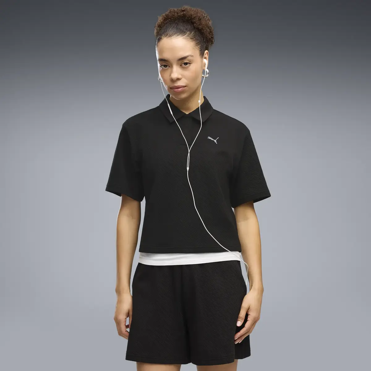 PUMA PUMA CLASS Polo Tee Siyah Kadın T-Shirt