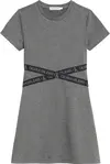 Calvin Klein PUNTO LOGO TAPE SS D Kadın Gri Elbise