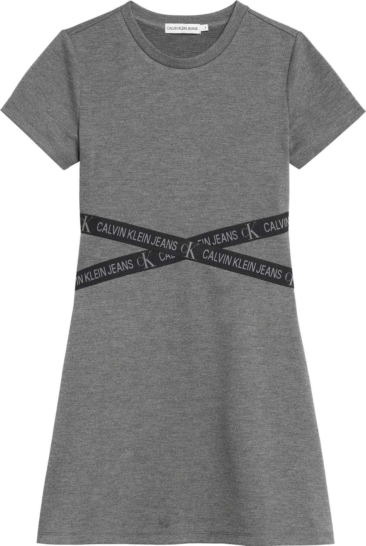 Calvin Klein PUNTO LOGO TAPE SS D Kadın Gri Elbise