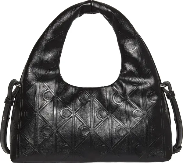 Calvin Klein EMBLEM AOP PUFFER BAG WITH STRAP Kadın Siyah El Çanta