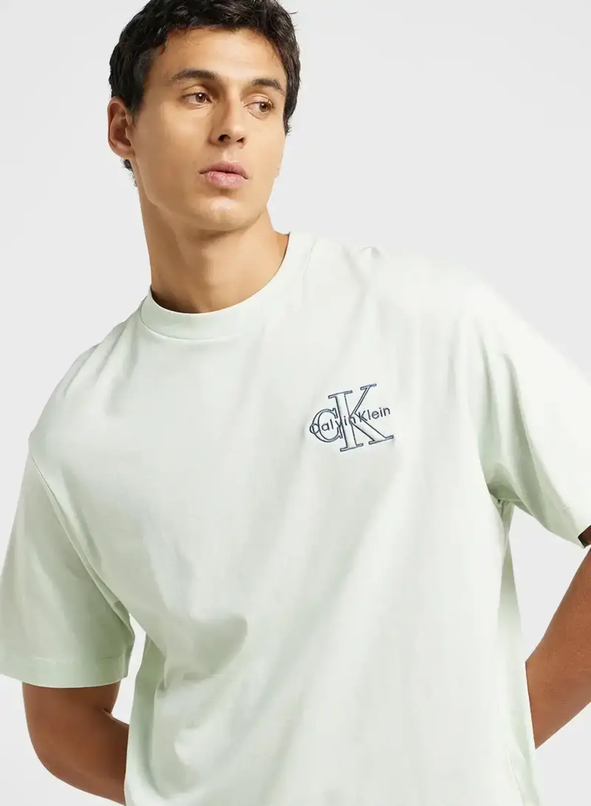 Calvin Klein SS 30S MICRO MONOLOGO GRAPHIC TE Yeşil Erkek Tişört