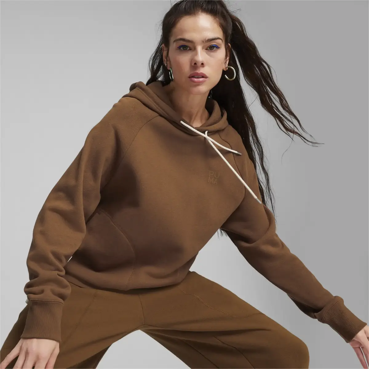 Puma INFUSE Relaxed Hoodie TR Kahverengi Kadın Sweatshirt