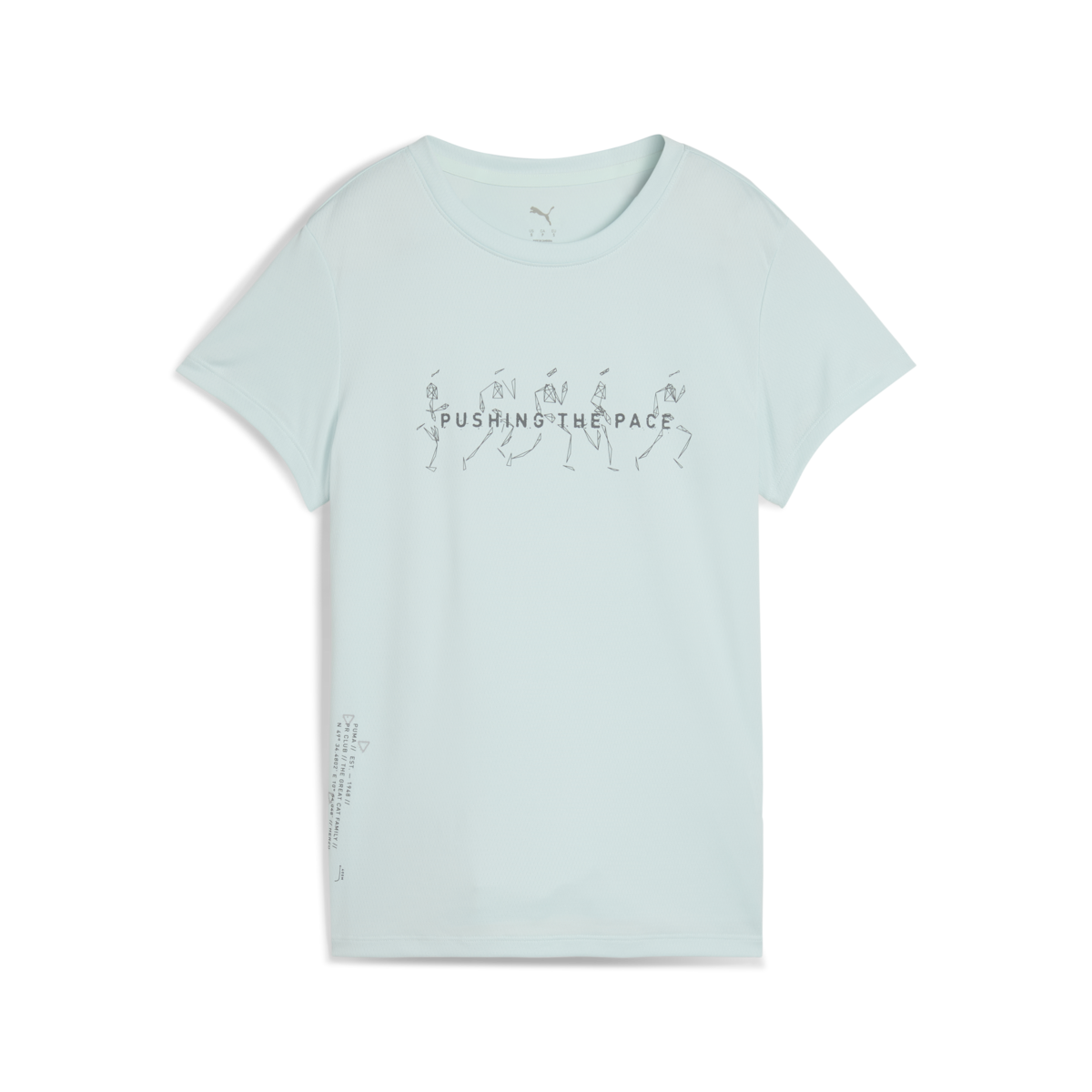 Puma GRAPHICS RUNNING SLOGAN TEE Mavi Kadın T-Shirt