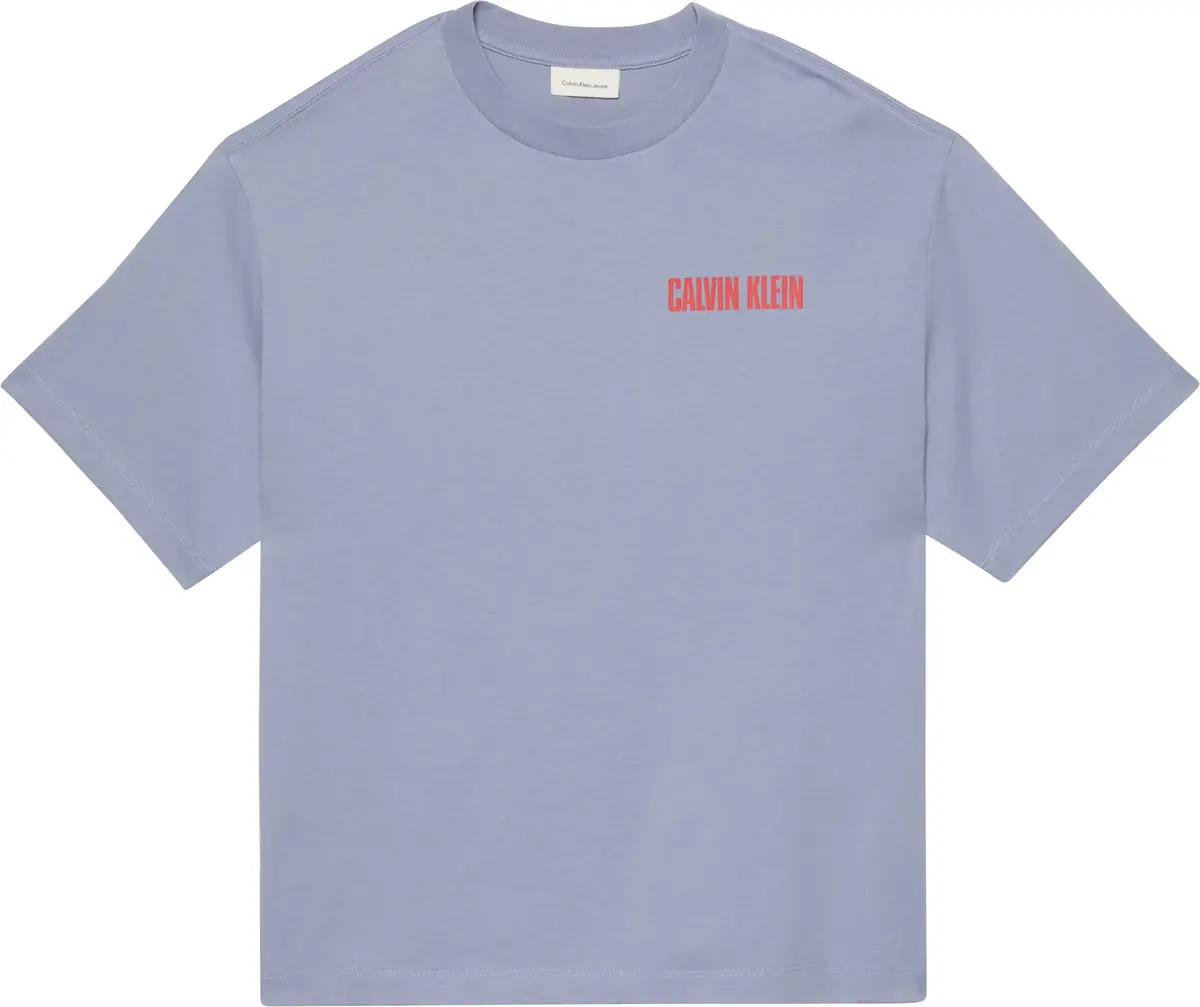 Calvin Klein SS 16S RLX VERT LOGO, TMP Mavi Erkek T-Shirt & Polo