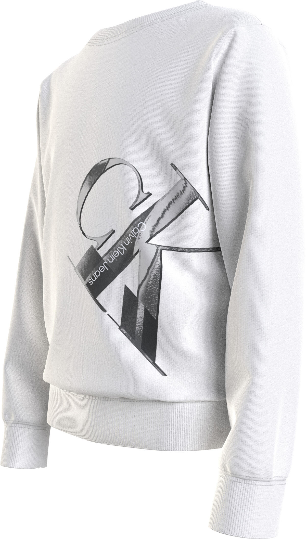 Calvin Klein HYPER REAL MONOGRAM Erkek Beyaz Sweatshirt