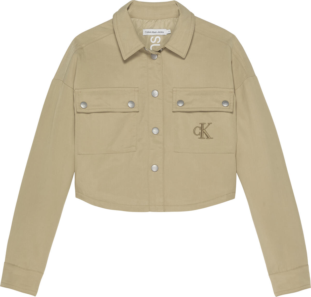 Calvin Klein CROPPED SHEEN WORKWE Kadın Krem Gömlek
