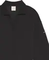 Calvin Klein LS SCUBA OVERSIZED POLO TOP Kadın Siyah Polo Sweatshirt