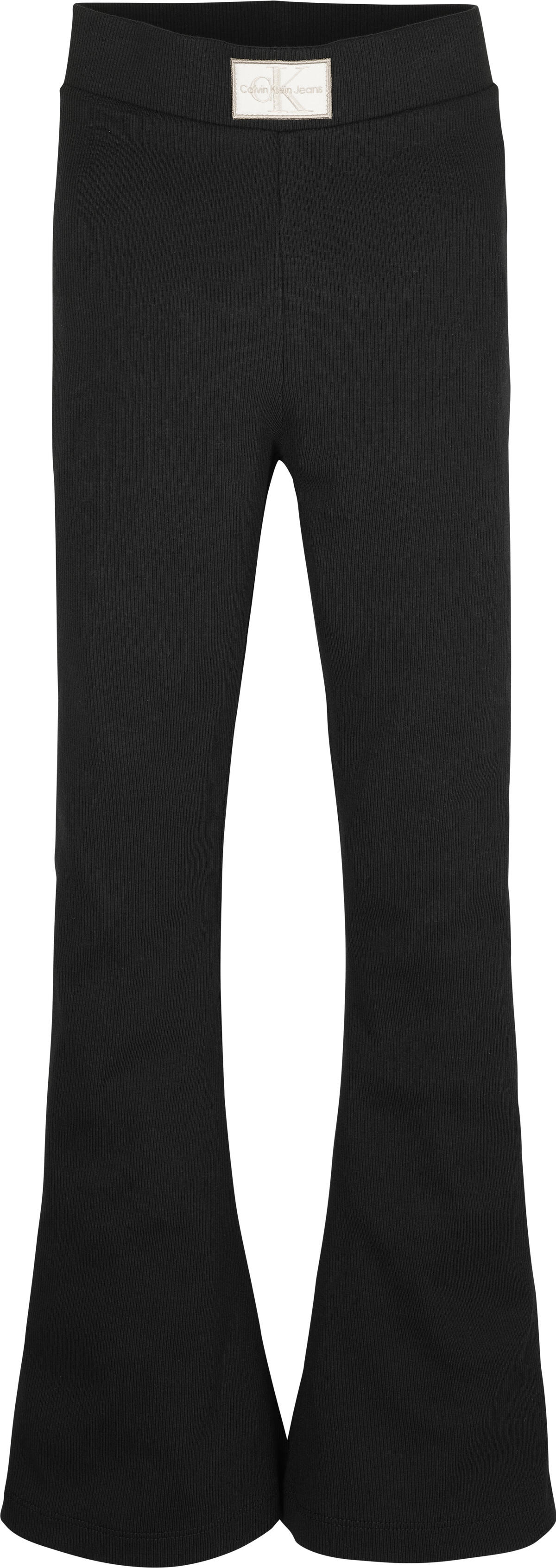 Calvin Klein RIB FLARE PANTS Kadın Siyah Geniş Paça Pantolon