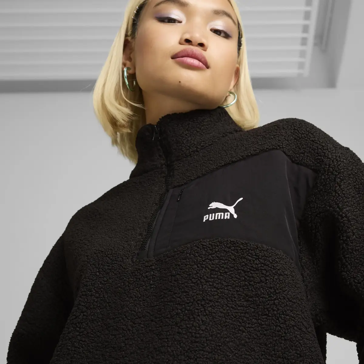Puma CLASSICS Winterized Half-Zip Siyah Kadın Sweatshirt