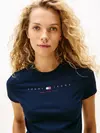 Tommy Hilfiger TJW SLIM TJ US LINEA, C1G Lacivert Kadın T-Shirt & Polo