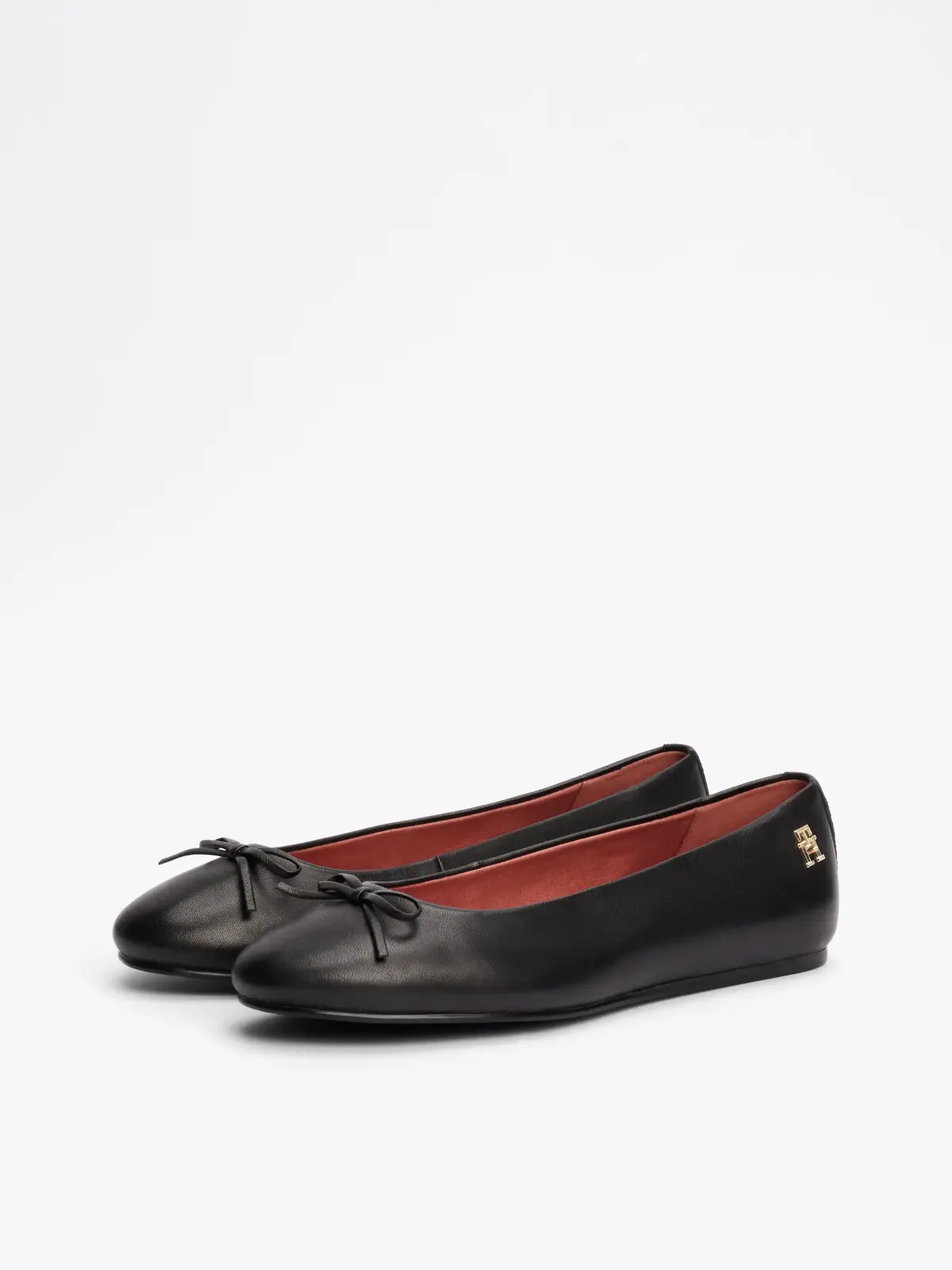 Tommy Hilfiger BALLERINA LEATHER FL, BDS Siyah Kadın Babet