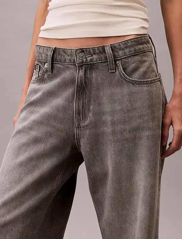 Calvin Klein LOW RISE BAGGY GREY DOVE Gri Kadın Jeans