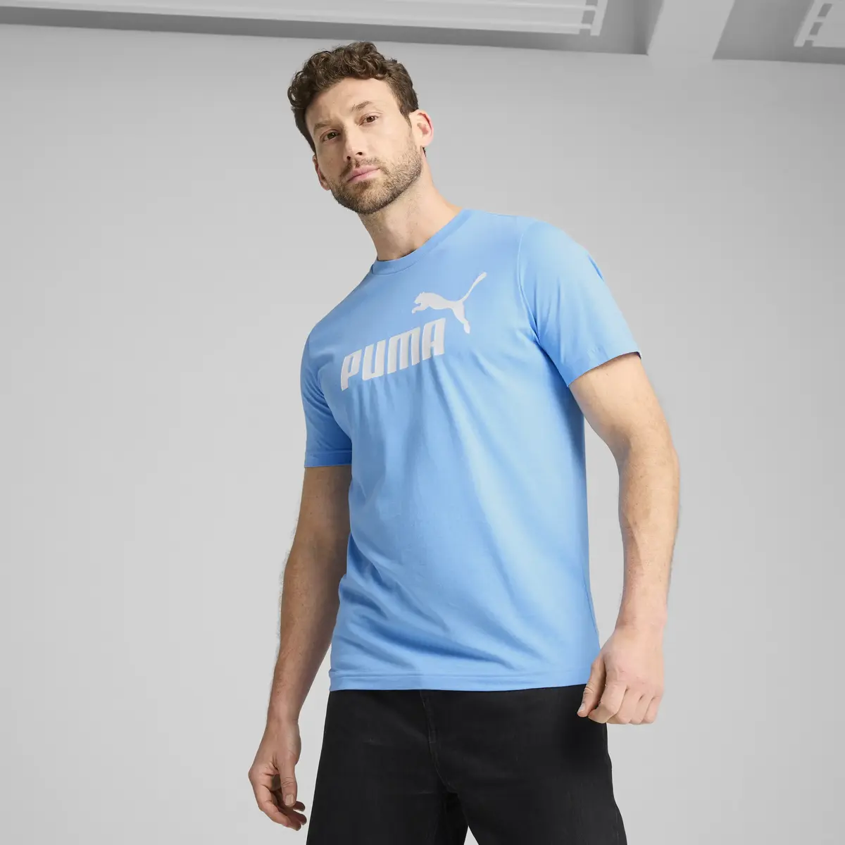 PUMA ESS No. 1 Logo Tee Mavi Erkek T-Shirt