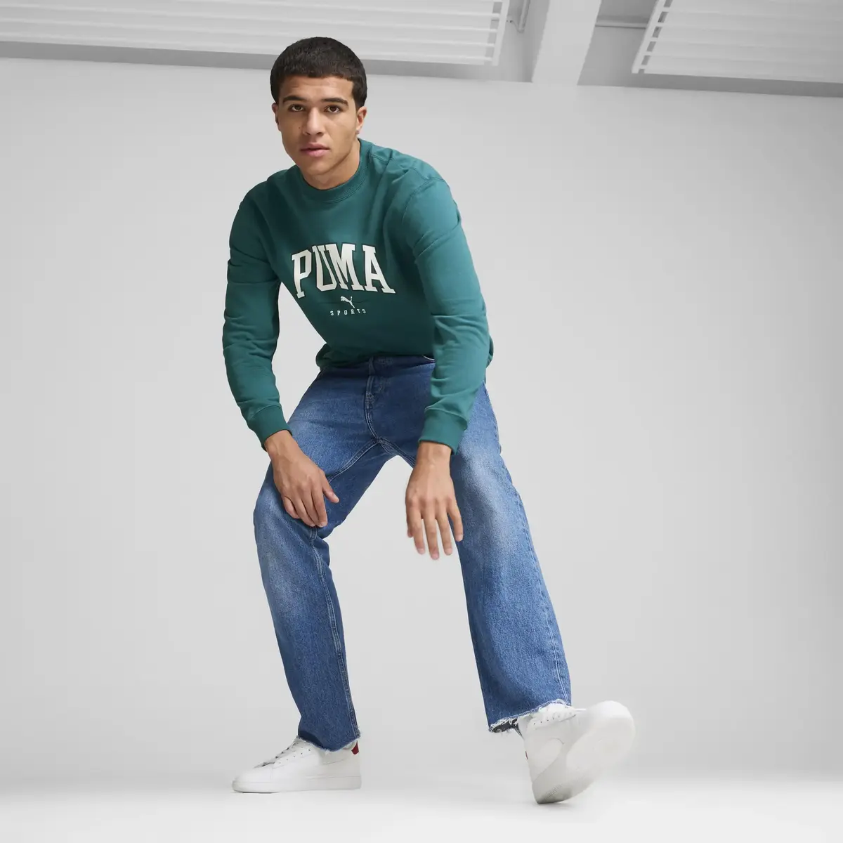 Puma SQUAD Crew Yeşil Erkek Sweatshirt