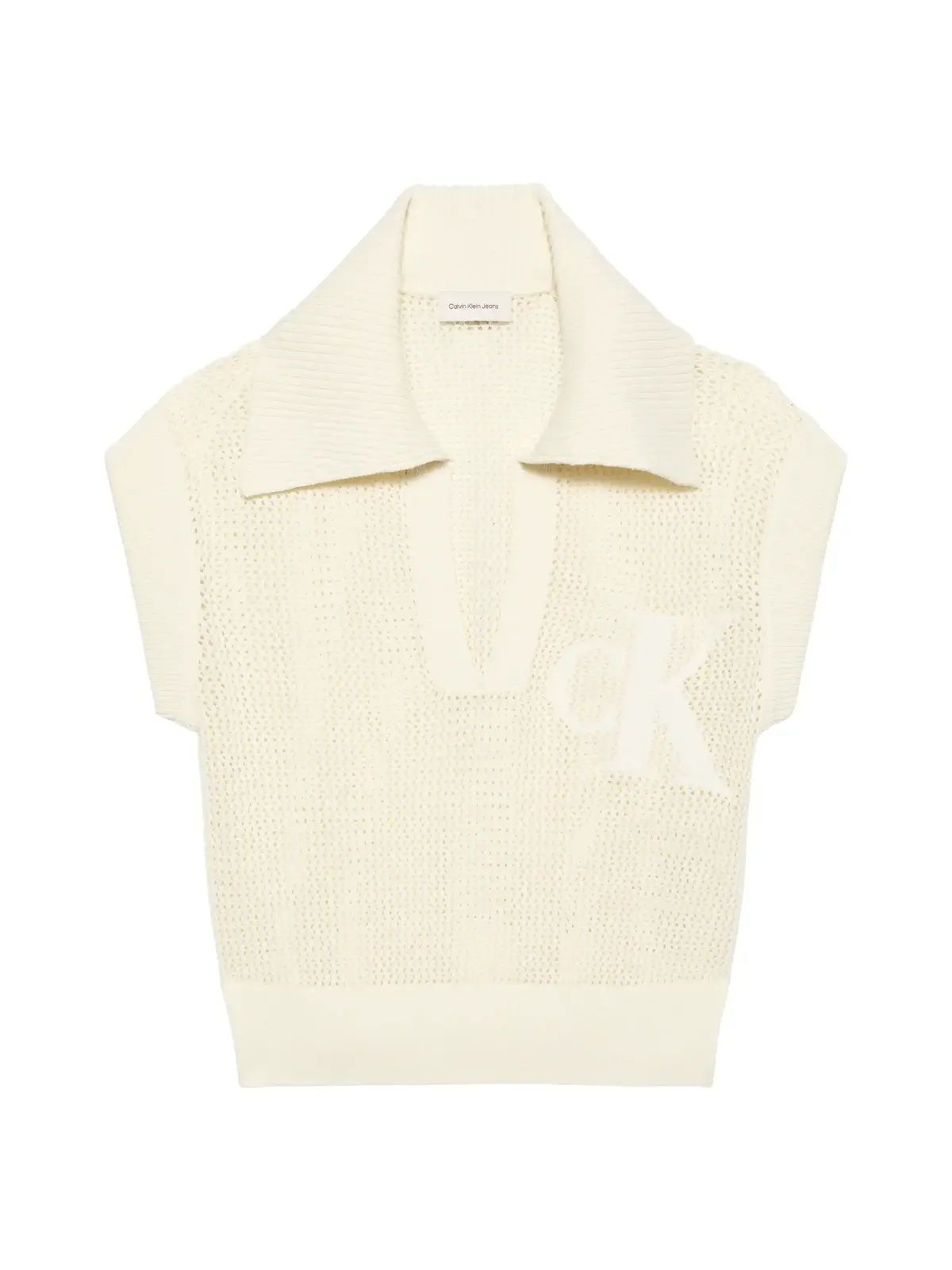 CROCHET CROPPED VEST, YAS