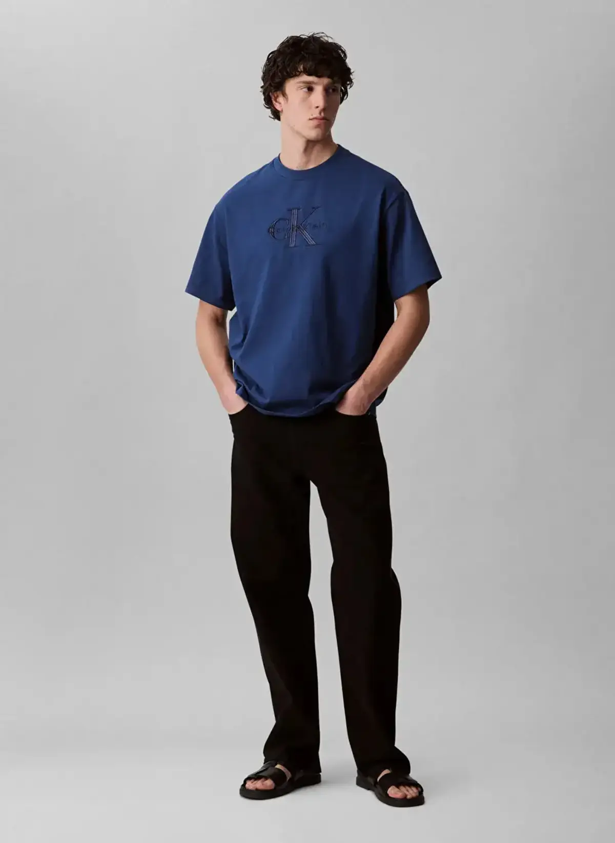 Calvin Klein SS HI LOW EMB 16S JERSEY CN TEE Mavi Erkek Tişört Calvin Klein SS HI LOW EMB 16S JERSEY CN TEE Mavi Erkek Tişört
