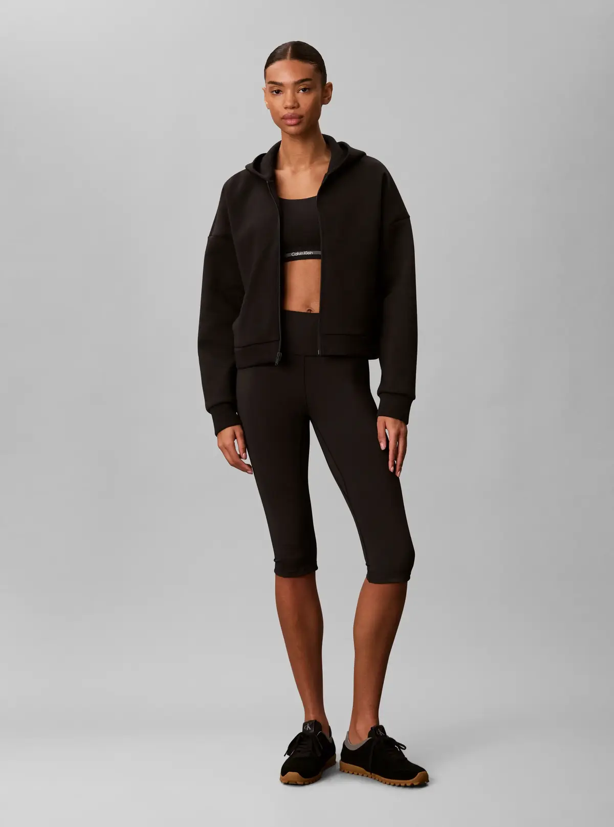 Calvin Klein COTTON SPACER HOODI, UB1 Siyah Kadın Hoodie