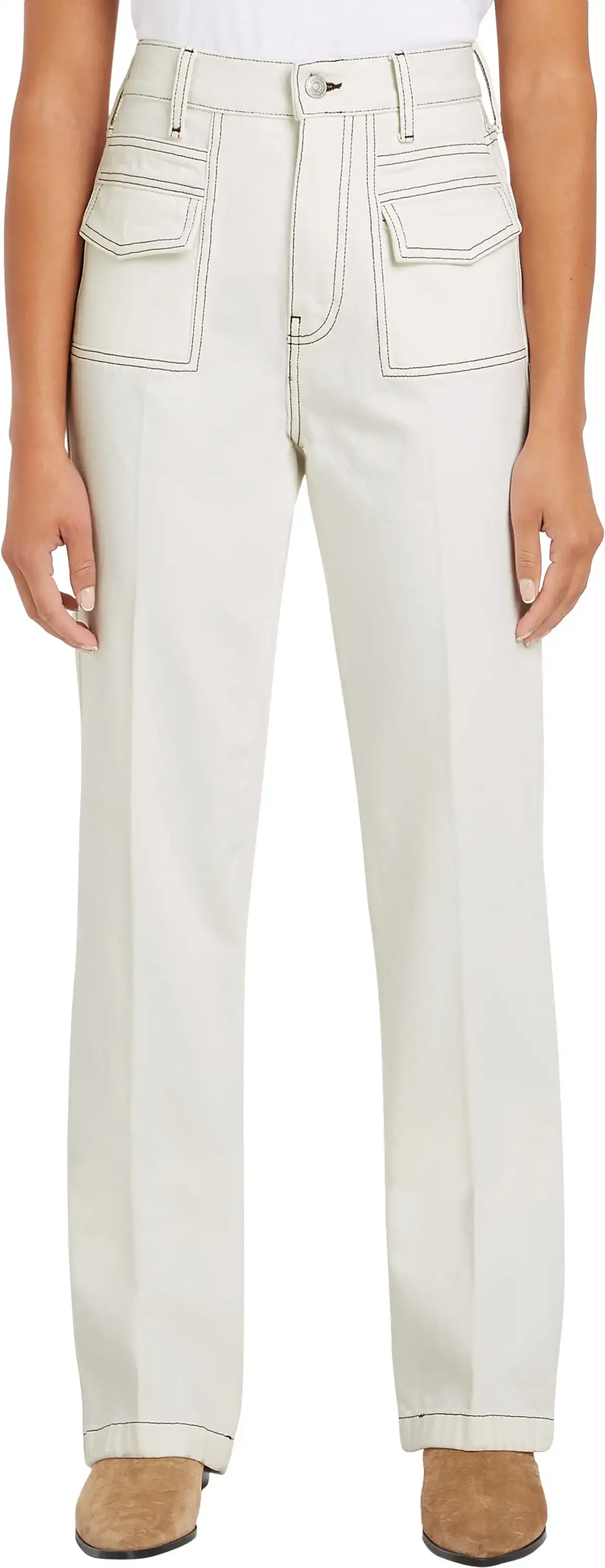 Tommy Hilfiger RELAXED BOOTCUT HW C, YBL Beyaz Kadın Jean Pantolon