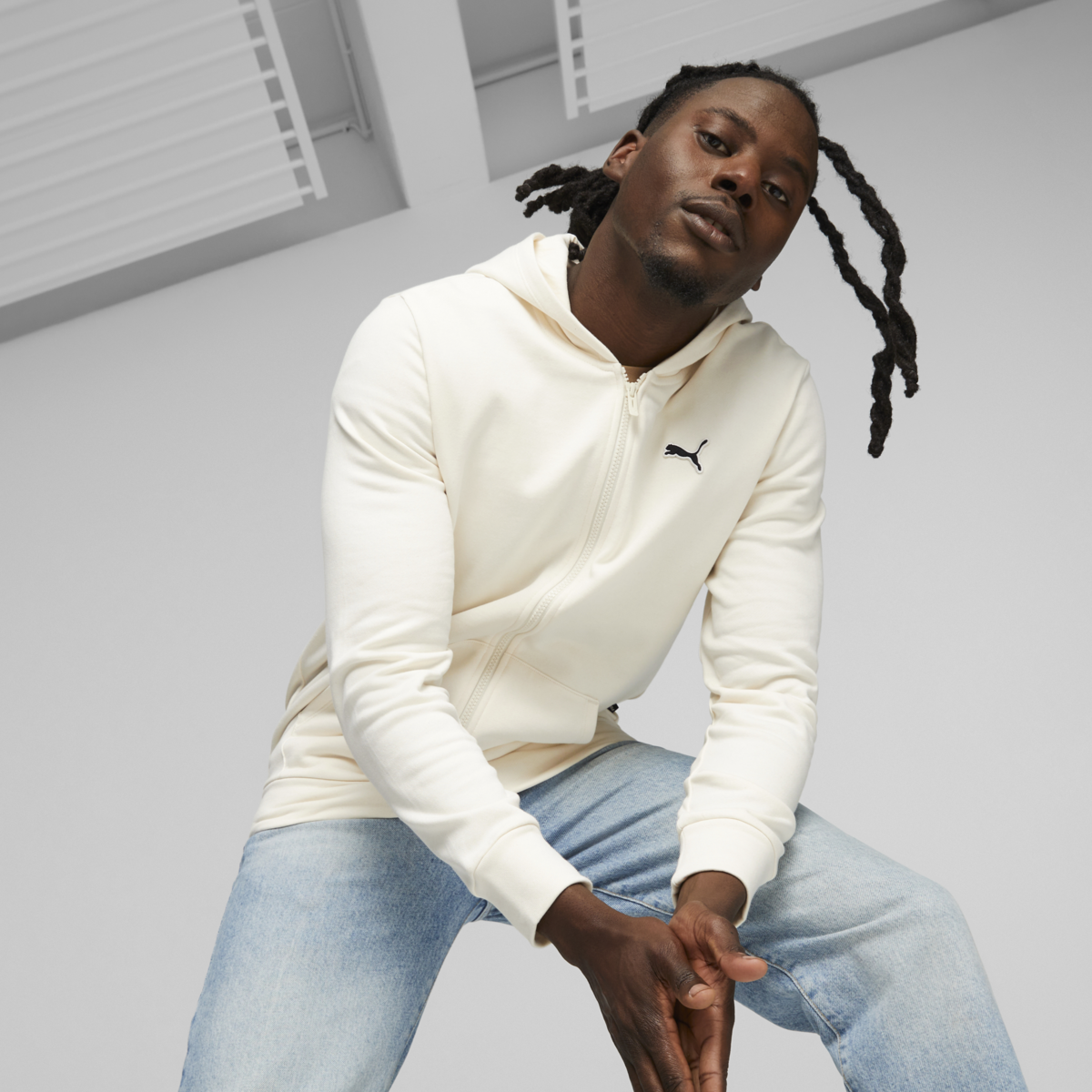 Puma BETTER ESSENTIALS FZ Hoodie Bej Erkek Fermuarlı Ceket