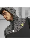 Puma Ferrari Race AOP Logo Hoodie Siyah Erkek Hoodie