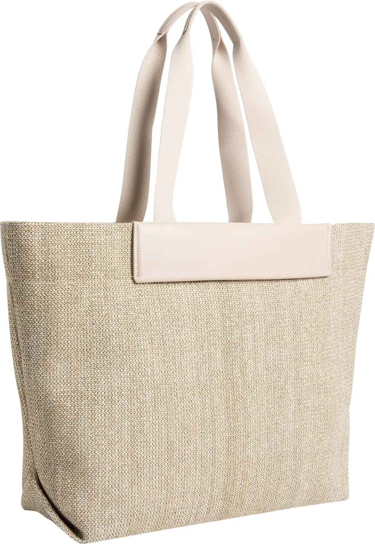 Calvin Klein CK RAFFIA LARGE SHOP, W75 Krem Kadın Çanta