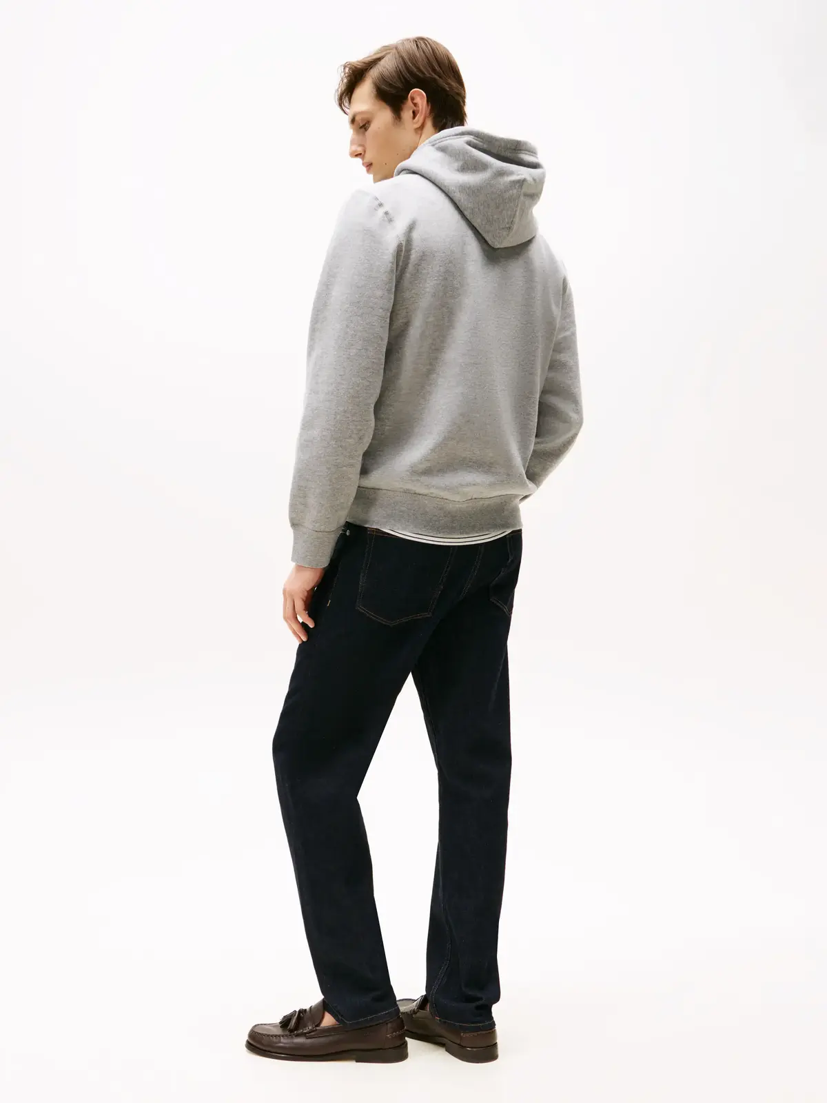 Tommy Hilfiger ESSENTIAL FLEECE HOO Erkek Gri Sweatshirt