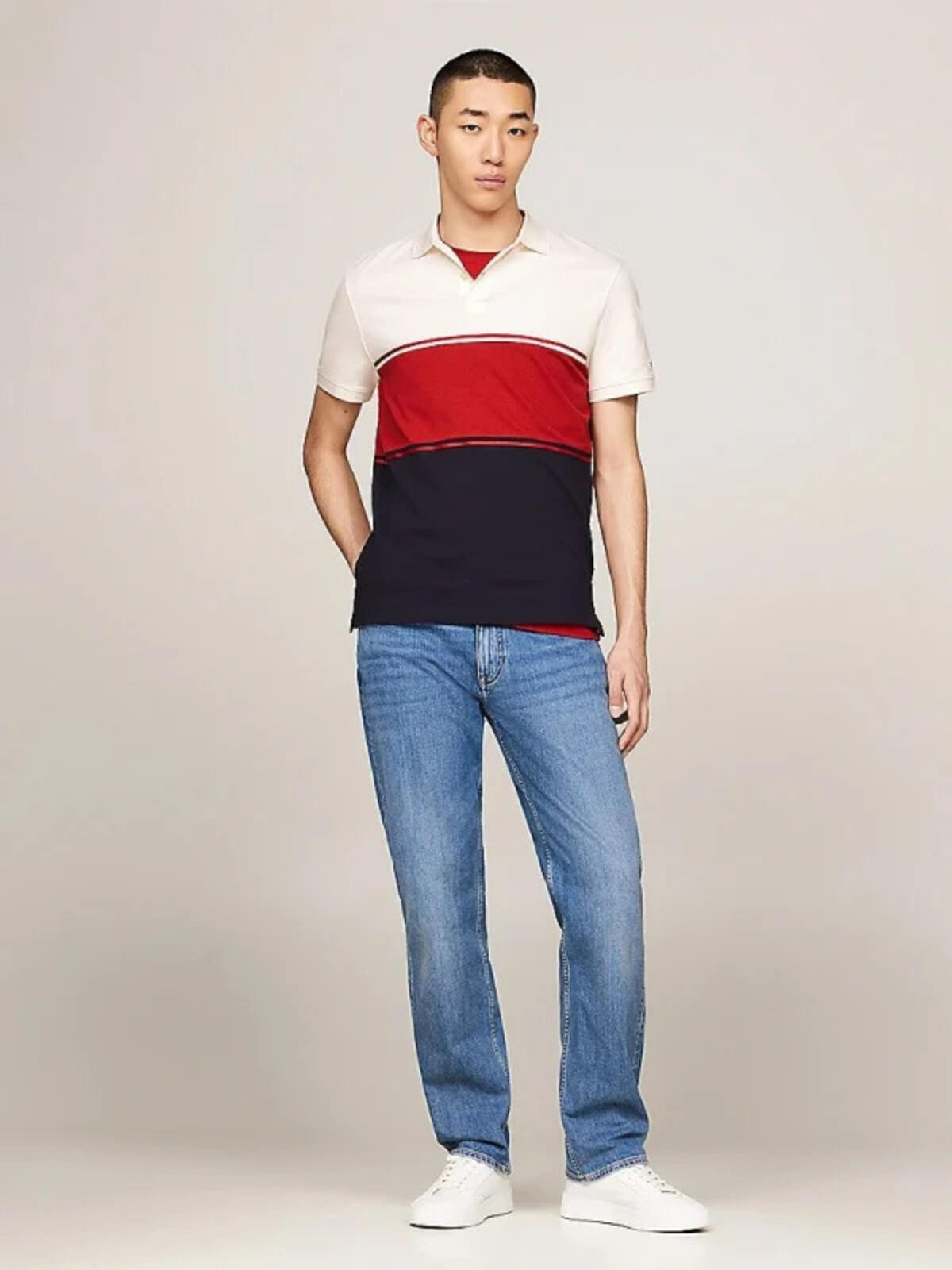 Tommy Hilfiger COLORBLOCK REG POLO, XNN Kırmızı Erkek T-Shirt
