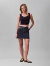 Calvin Klein SL WOVEN LABEL CABLE Lacivert Kolsuz Bluz
