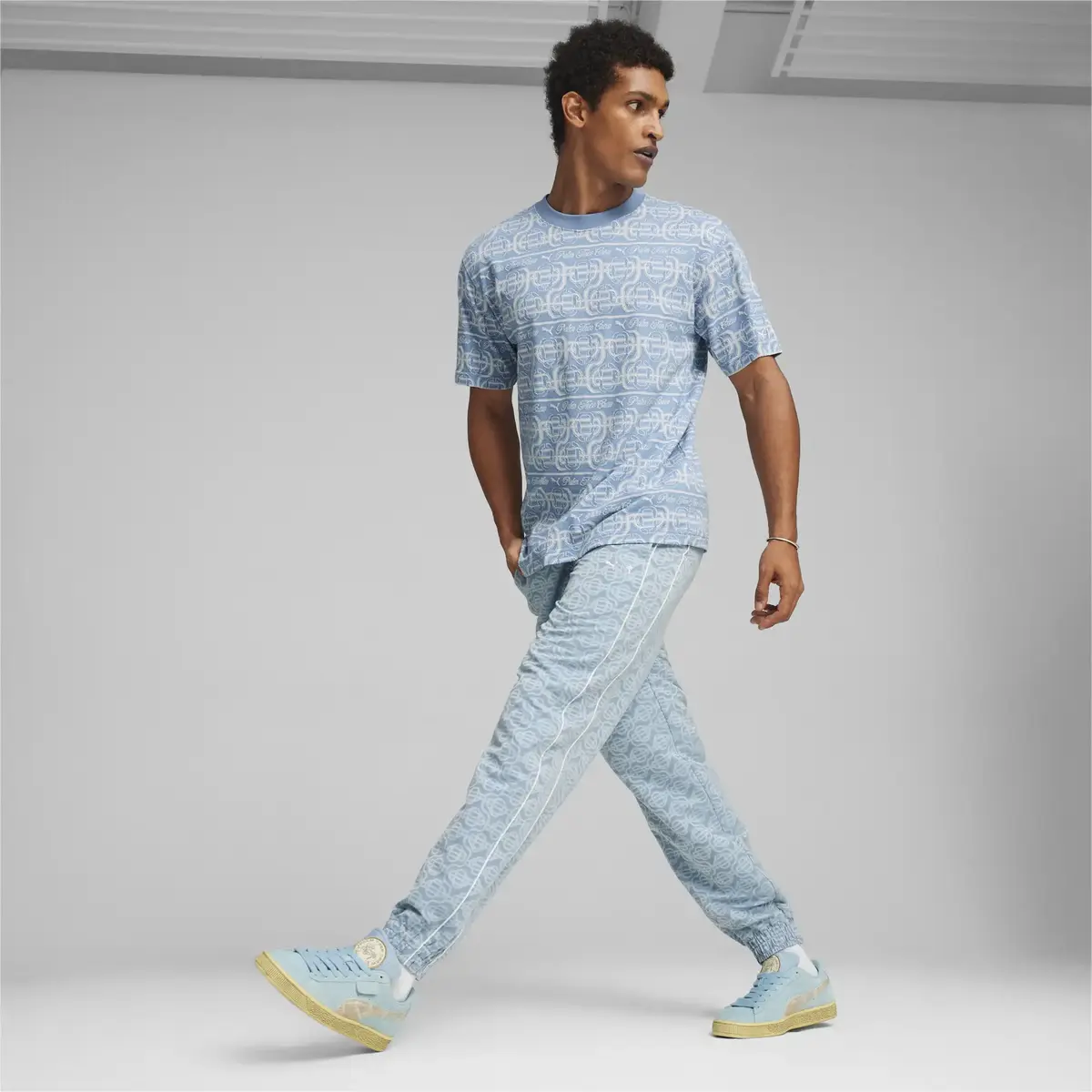 Puma X PTC Striped Tee Mavi Erkek T-Shirt