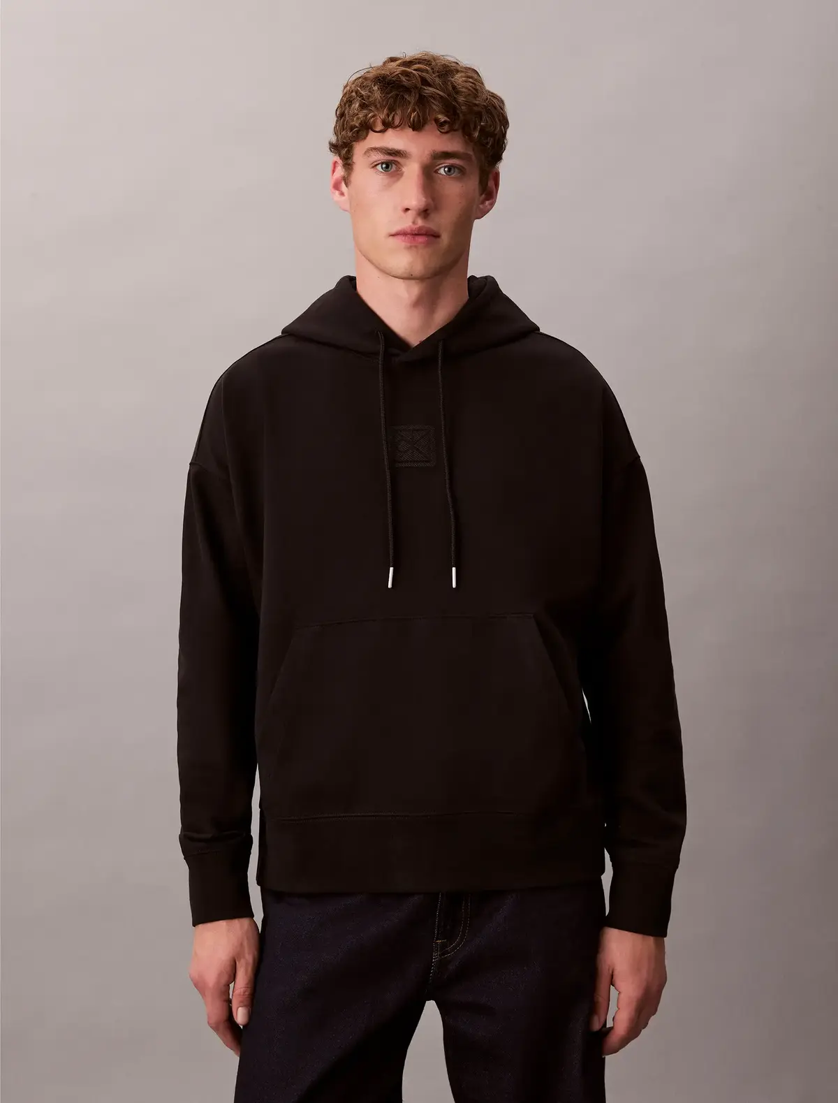 Calvin Klein PREMIUM TERRY CK Siyah Erkek Kapüşonlu Sweatshirt