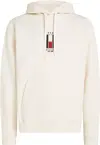 Tommy Hilfiger VERTICAL FLAG HOODY Erkek Krem  Sweatshirt