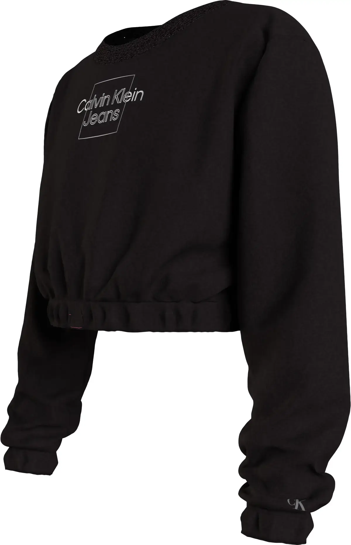 Calvin Klein METALLIC BOX LOGO SW Kadın Siyah Sweatshirt