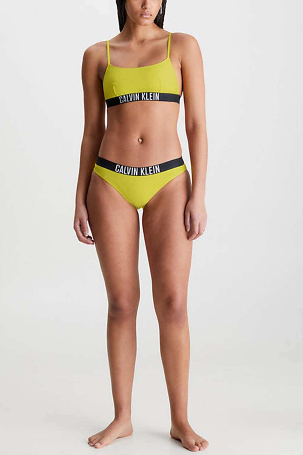Calvin Klein BRALETTE-RP Kadın Sarı Bikini Üstü