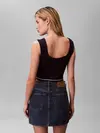 Calvin Klein SL WOVEN LABEL CABLE Lacivert Kolsuz Bluz