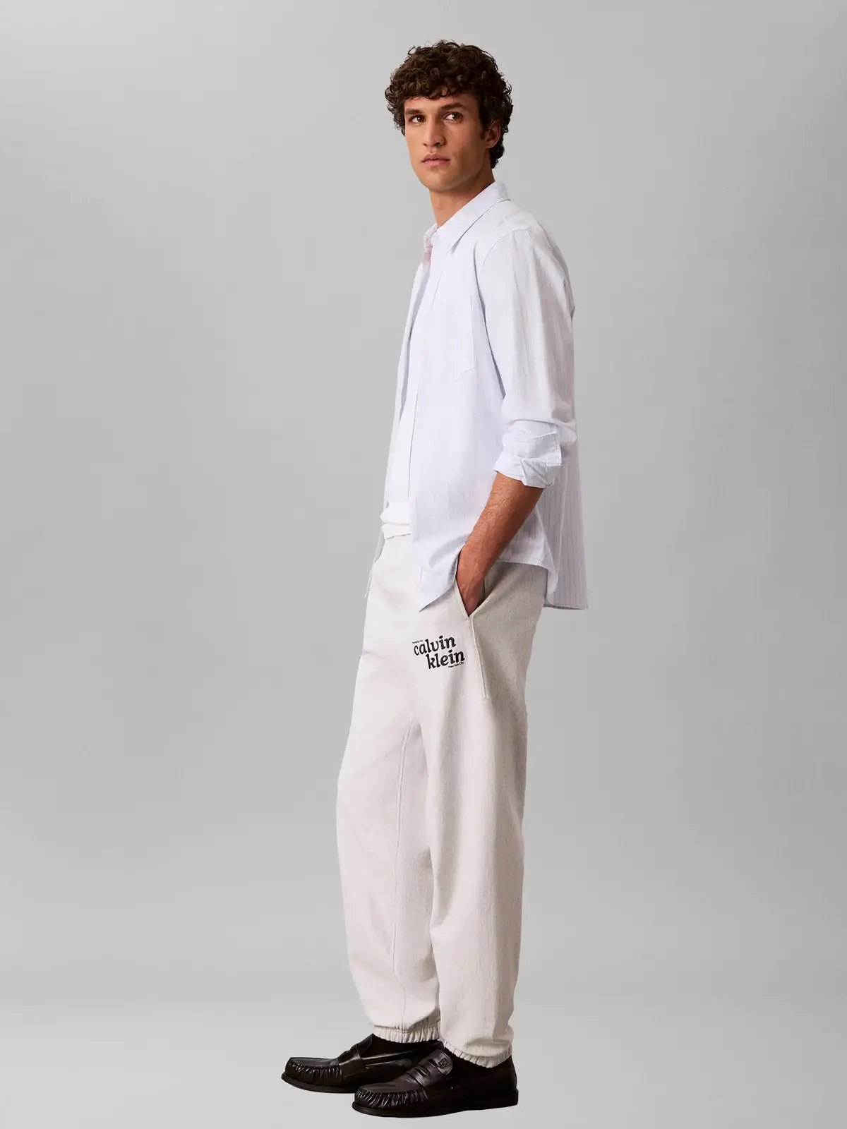 Calvin Klein PREMIUM TERRY GRAPHI, P74 Beyaz Erkek Eşofman Altı