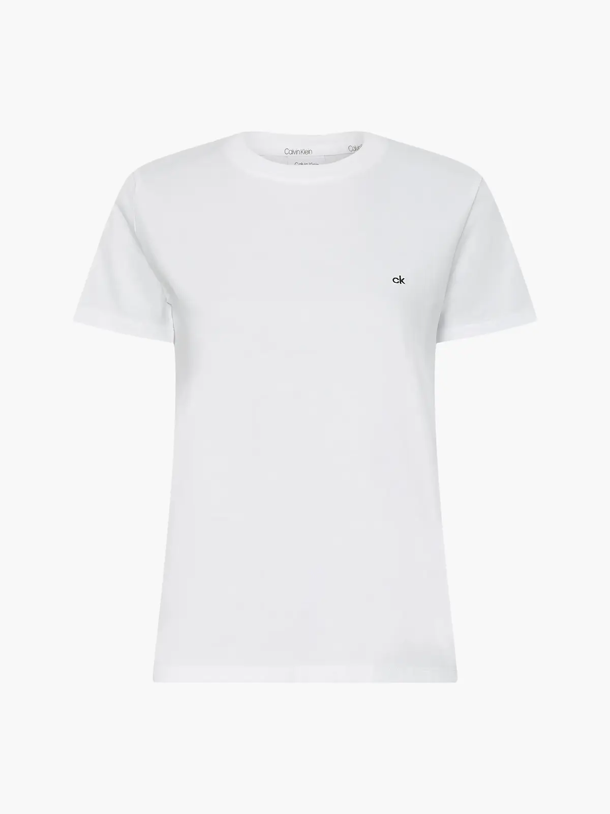 Calvin Klein SMALL CK C-NECK TOP Kadın Beyaz T-Shirt