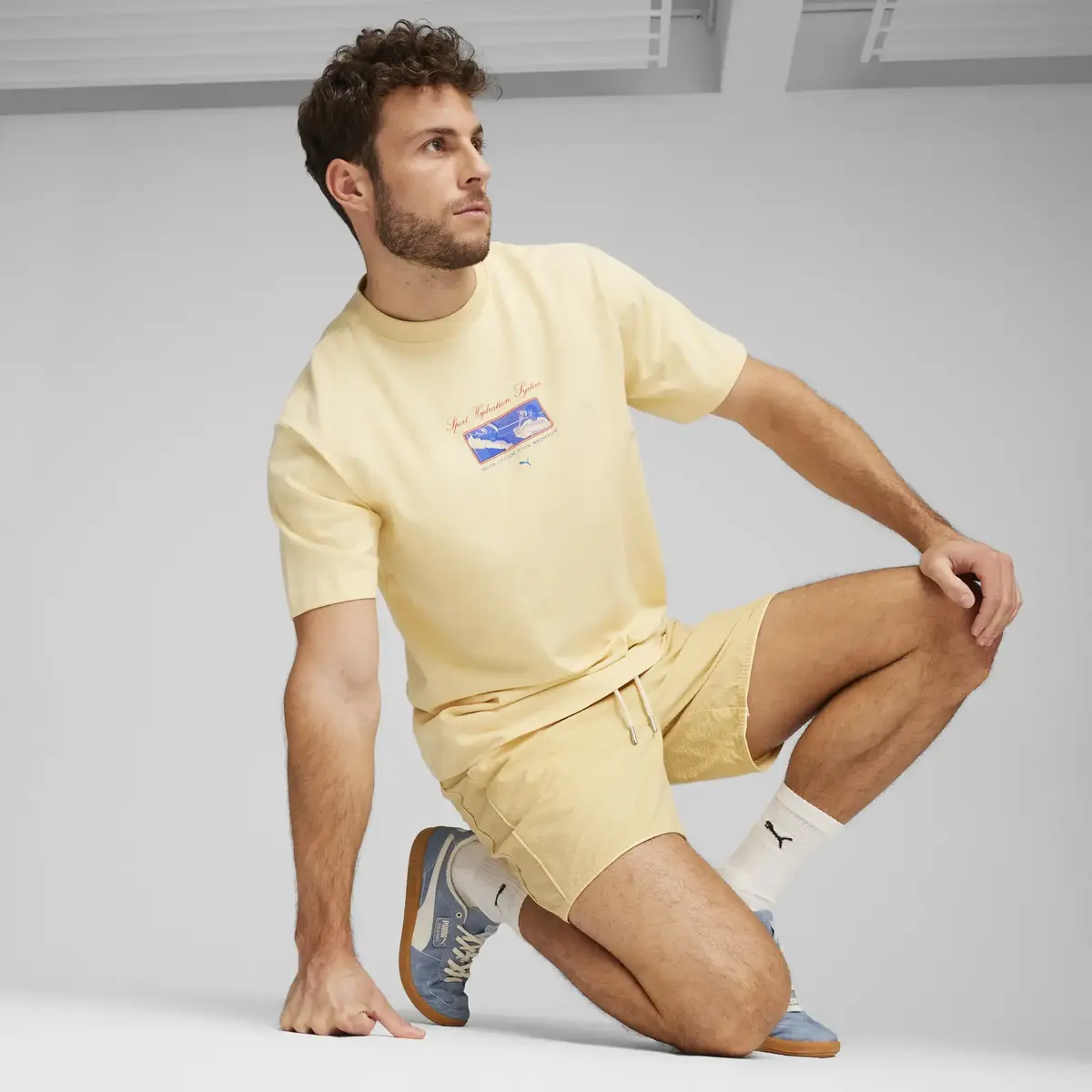 Puma GRAPHICS HYDRATION Tee Sarı Erkek T-Shirt