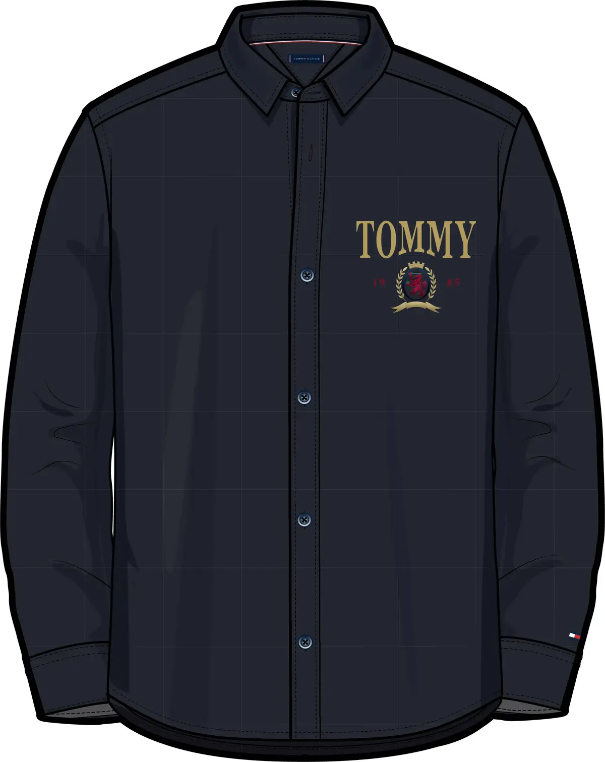 Tommy Hilfiger GOLD GRAPHIC SHIRT, C1G Lacivert Erkek Çocuk Gömlek