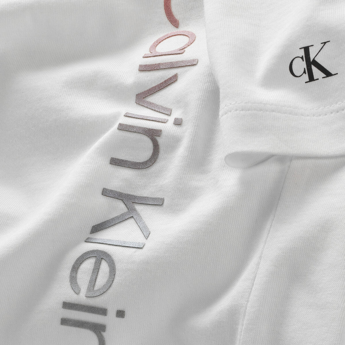 Calvin Klein GRADIENT INSTITUTION Erkek Beyaz T-Shirt